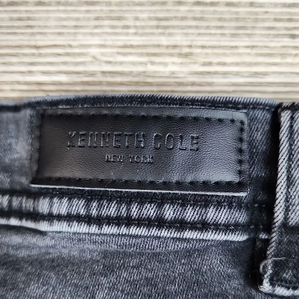 Kenneth Cole New York Men's Slim Fit Gray Denim Jeans Medium Wash Stretch